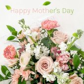 A bouquet of flowers with title saying "Happy Mothers Day"